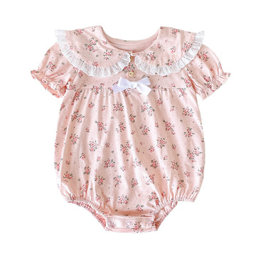 Baby Kid Girls Flower Bow Print Rompers