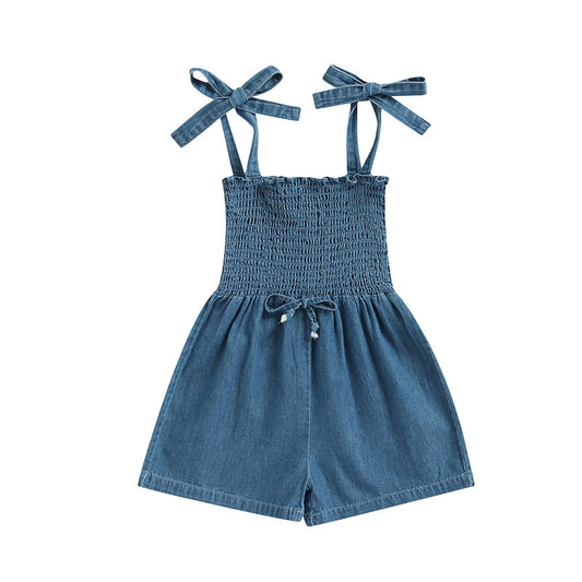 Baby Kid Girls Solid Color Rompers