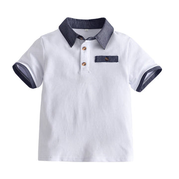 Kid Boys Color-blocking Polo Shirts