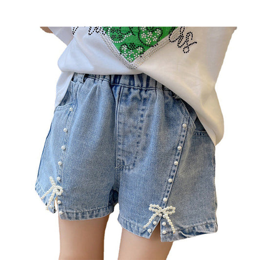 Baby Kid Girls Solid Color Shorts Jeans