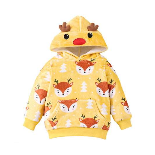 Baby Kid Unisex Animals Cartoon Print Hoodies Swearshirts