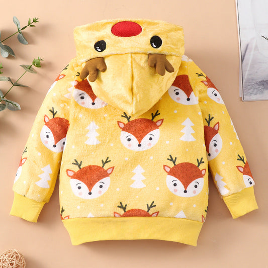 Baby Kid Unisex Animals Cartoon Print Hoodies Swearshirts