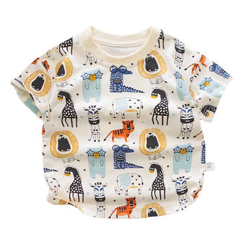 Fashion Baby Kid Unisex Animals Cartoon Print T-Shirts