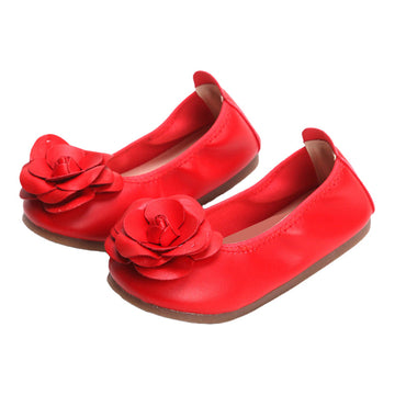 Baby Kid Girls Solid Color Flower Shoes