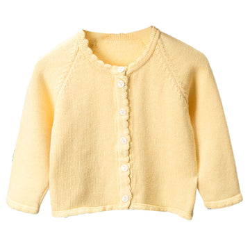 Cute Baby Kid Girls Solid Color Crochet Cardigan