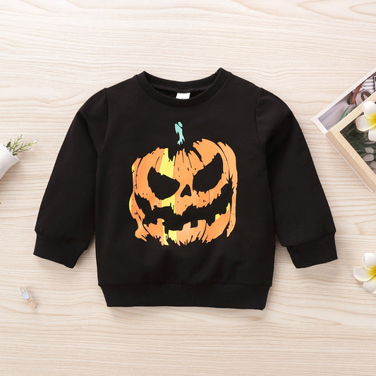 Baby Kid Boys Cartoon Print Halloween Hoodies Swearshirts