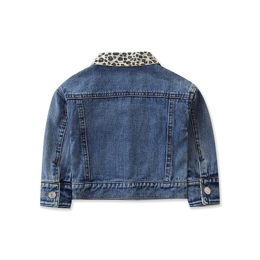 Baby Kid Girls Color-blocking Leopard print Jackets Outwears