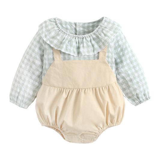 Baby Kid Unisex Checked Rompers