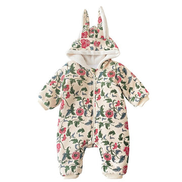 Baby Kid Girls Flower Cartoon Embroidered Jumpsuits