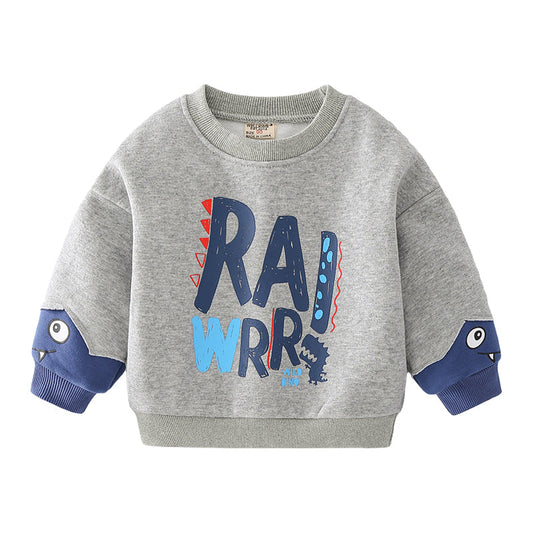 Baby Kid Boys Letters Color-blocking Cartoon Hoodies Swearshirts