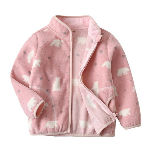 Baby Kid Girls Animals Cartoon Print Jackets Outwears