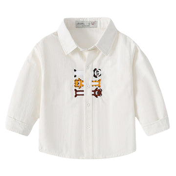 Baby Kid Boys Animals Cartoon Embroidered Shirts