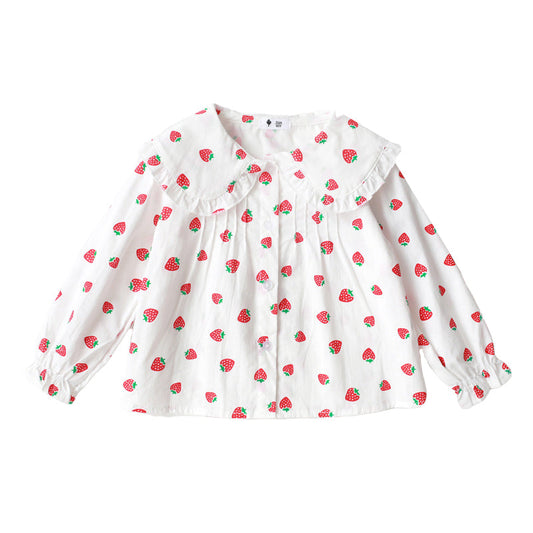 Baby Kid Girls Striped Fruit Polka dots Blouses