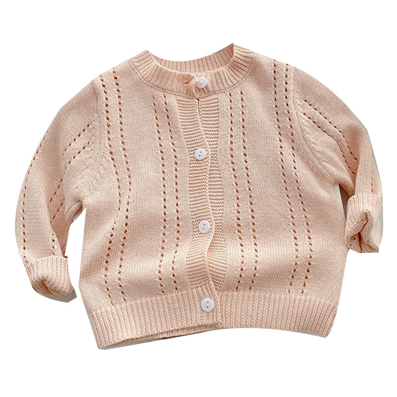 Baby Kid Unisex Solid Color Cardigan