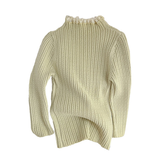 Kid Girls Solid Color Sweaters Knitwear