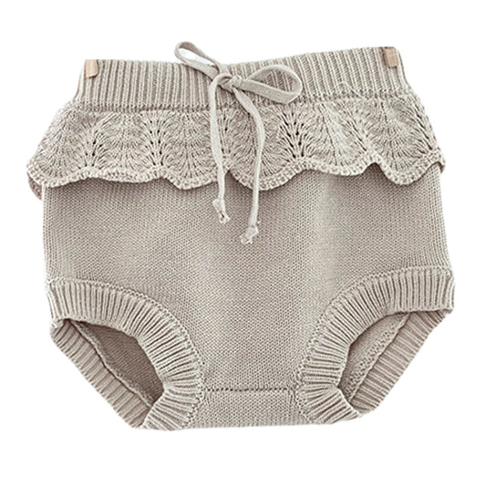 Baby Kid Girls Solid Color Crochet Knitwear Shorts