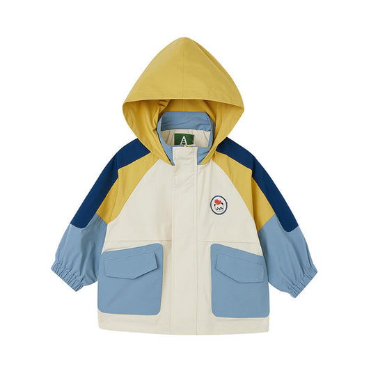 Baby Kid Unisex Color-blocking Embroidered Jackets Outwears