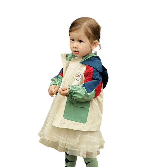 Baby Kid Unisex Color-blocking Embroidered Jackets Outwears