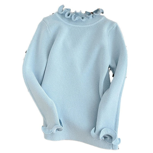 Kid Girls Solid Color Crochet Sweaters Knitwear