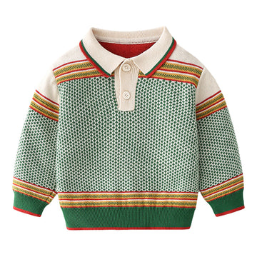 Baby Kid Unisex Striped Crochet Sweaters