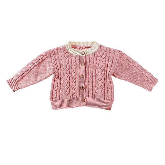 Baby Kid Unisex Color-blocking Crochet Cardigan