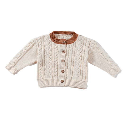 Baby Kid Unisex Color-blocking Crochet Cardigan