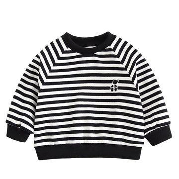 Baby Kid Unisex Striped Cartoon Hoodies Swearshirts