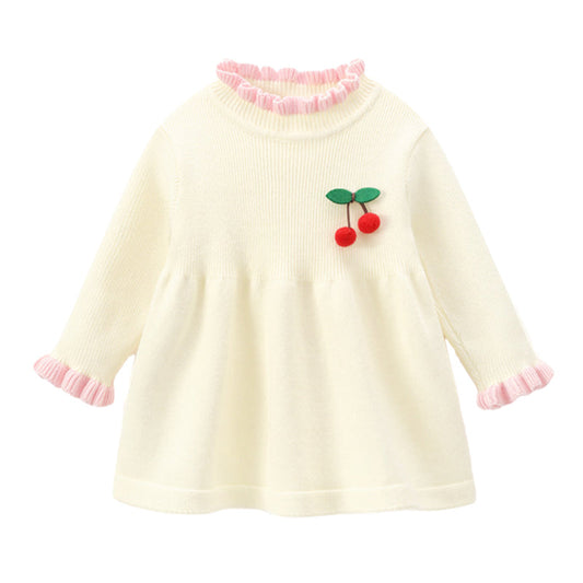 Baby Kid Girls Fruit Crochet Knitwear Dresses