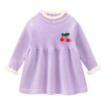 Baby Kid Girls Fruit Crochet Knitwear Dresses