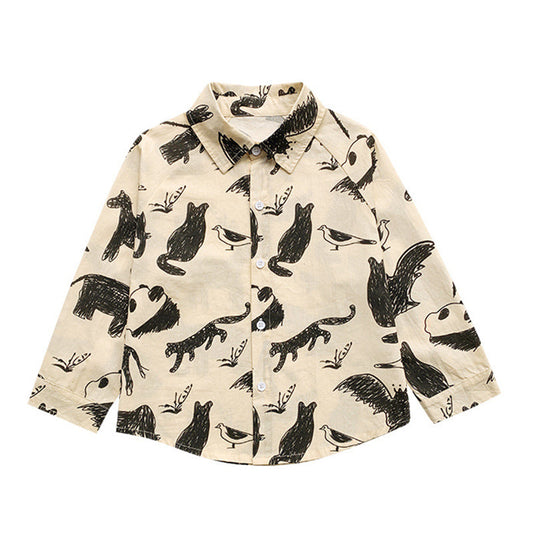 Baby Kid Boys Animals Print Shirts