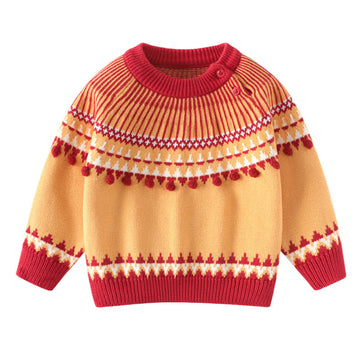 Baby Kid Girls Checked Sweaters Knitwear