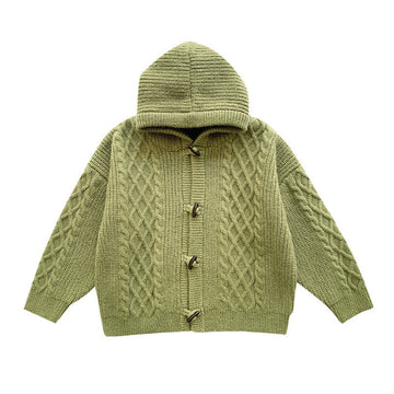 Baby Kid Boys Solid Color Crochet Cardigan Knitwear