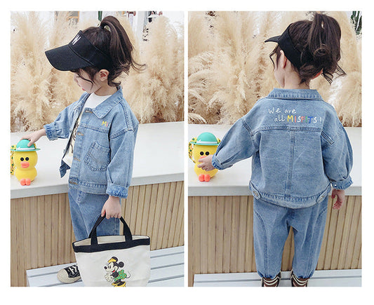 Baby Kid Girls Letters Embroidered Jackets Outwears
