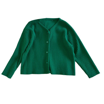 Baby Kid Girls Solid Color Knitwear Jackets Outwears