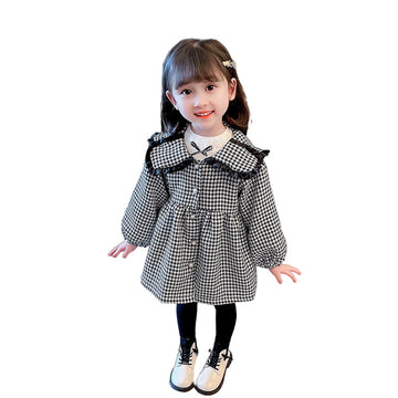 Baby Kid Girls Houndstooth Coats