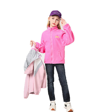 Kid Big Kid Girls Color-blocking Jackets And Solid Color Outwears