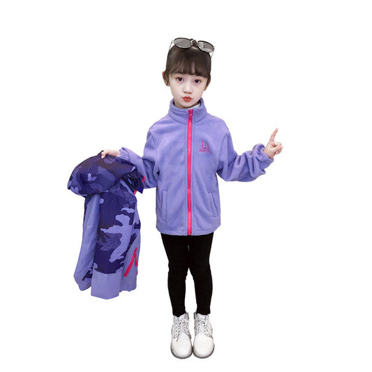 Kid Big Kid Girls Letters Camo Embroidered Print Jackets Outwears