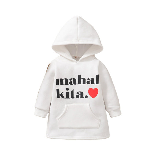 Baby Kid Unisex Letters Love heart Print Hoodies Swearshirts