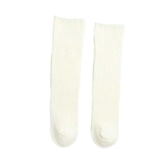 Girls Solid Color Muslin&Ribbed Accessories Socks