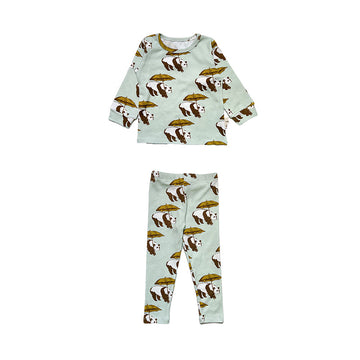 2 Pieces Set Baby Kid Unisex Fruit Animals Print Tops And Pants