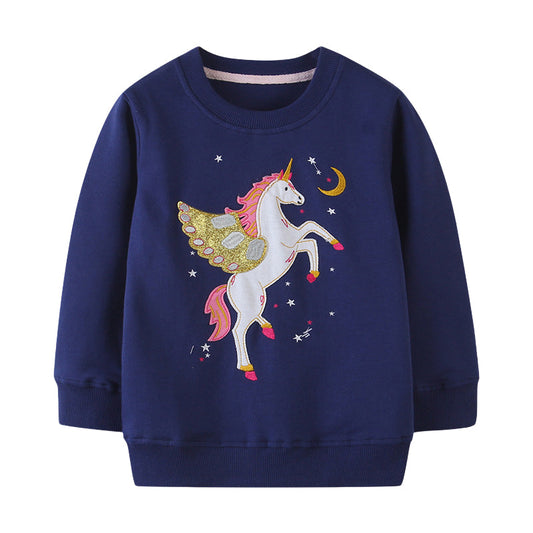 Fashion Baby Kid Girls Unicorn Hoodies Swearshirts