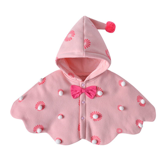 Baby Kid Girls Flower Cloak