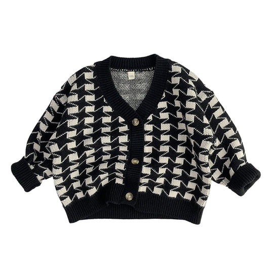 Baby Kid Unisex Checked Cardigan