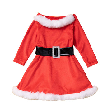 Baby Kid Girls Color-blocking Christmas Dresses