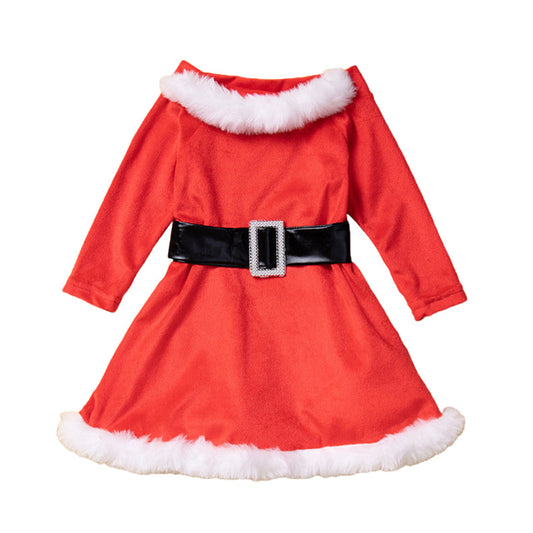 Baby Kid Girls Color-blocking Christmas Dresses