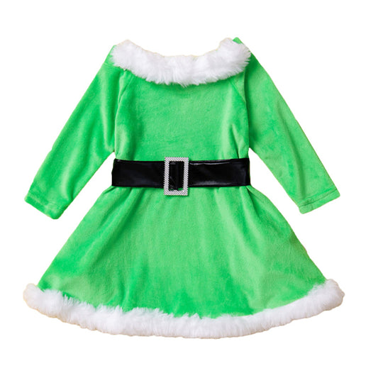 Baby Kid Girls Color-blocking Christmas Dresses