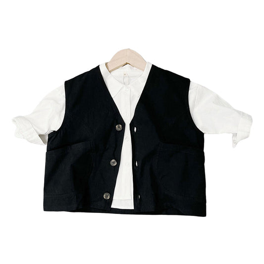 Baby Kid Boys Solid Color Vests Waistcoats