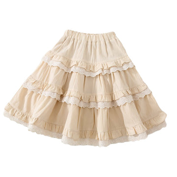 Baby Kid Girls Solid Color Lace Skirts