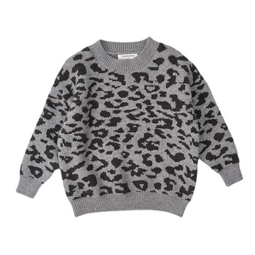 Baby Kid Unisex Leopard print Crochet Sweaters