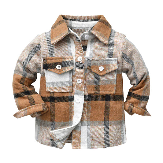 Fashion Baby Kid Big Kid Boys Checked Shirts